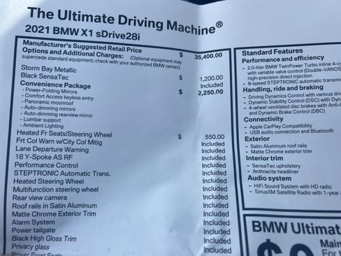 Used 2021 BMW X1 sDrive28i w/ Convenience Package image 29