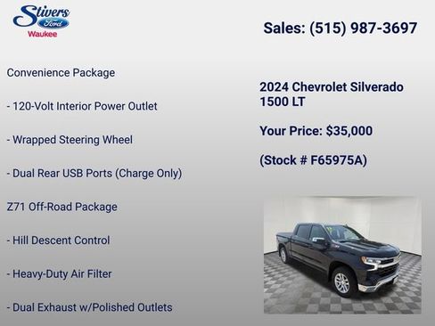 Used 2024 Chevrolet Silverado 1500 LT w/ Z71 Off-Road Package AWD/4WD image 38