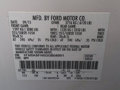 Used 2016 Ford Explorer Limited w/ Equipment Group 301A AWD/4WD image 33