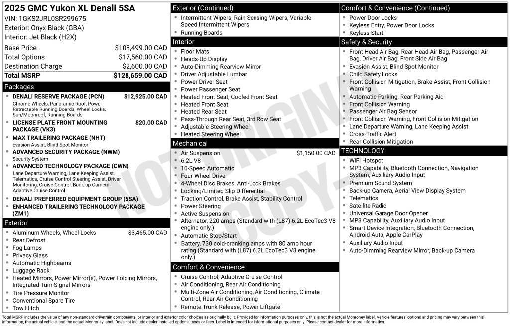 Used 2025 GMC Yukon XL Denali w/ Denali Reserve Package AWD/4WD image 40