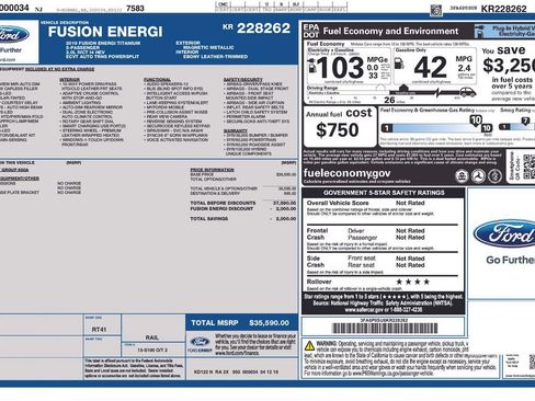 Used 2019 Ford Fusion Energi Titanium image 2