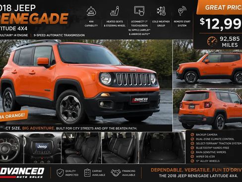 Used 2018 Jeep Renegade Latitude w/ Cold Weather Group AWD/4WD image 2
