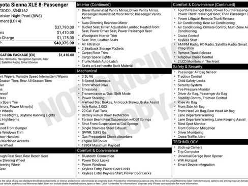 Used 2020 Toyota Sienna XLE w/ XLE Navigation Package FWD image 6