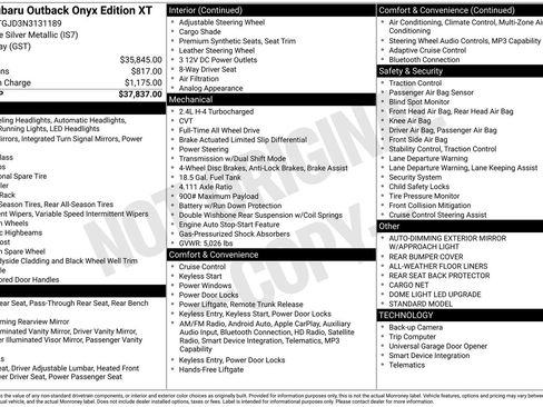 Certified 2022 Subaru Outback Onyx Edition XT AWD/4WD image 7