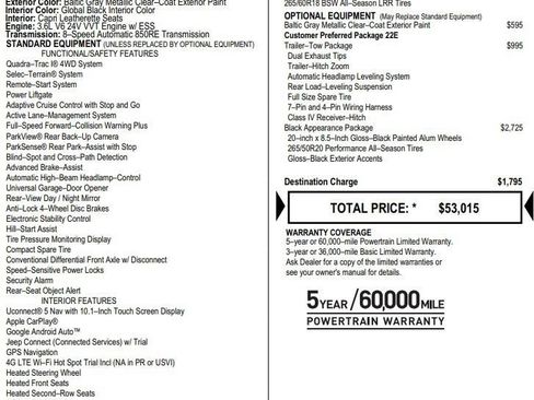 Used 2025 Jeep Grand Cherokee L Limited w/ Black Appearance Package AWD/4WD image 2