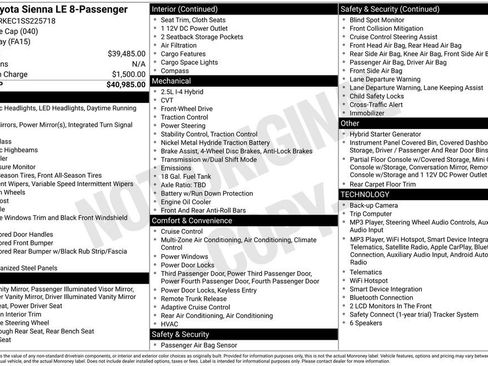 Used 2025 Toyota Sienna LE FWD image 27