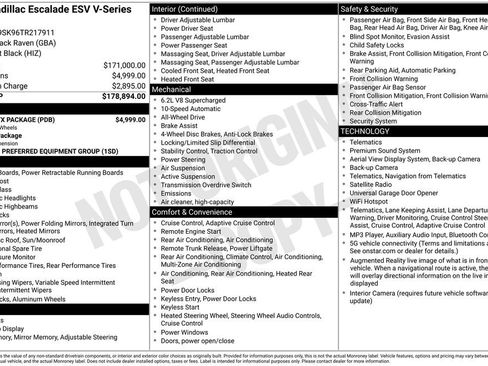 Used 2026 Cadillac Escalade ESV V w/ LPO, ONYX Package AWD/4WD image 1