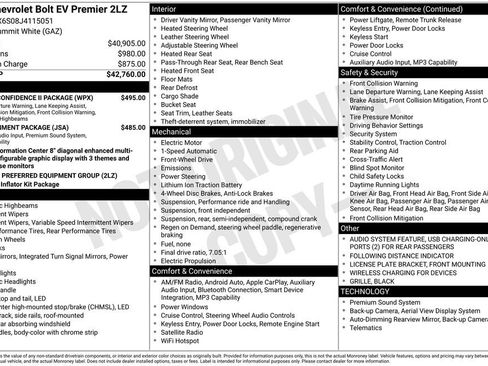 Used 2018 Chevrolet Bolt Premier w/ Driver Confidence II Package image 77