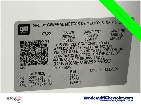 Used 2022 Chevrolet Equinox Premier w/ LPO, Floor Liner Package FWD image 25