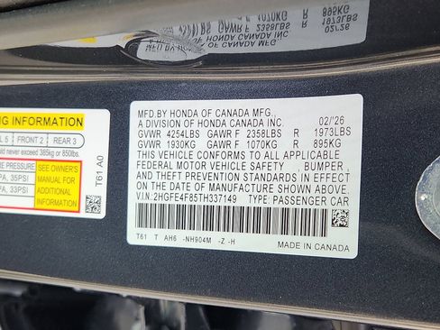 New 2026 Honda Civic Sport image 16