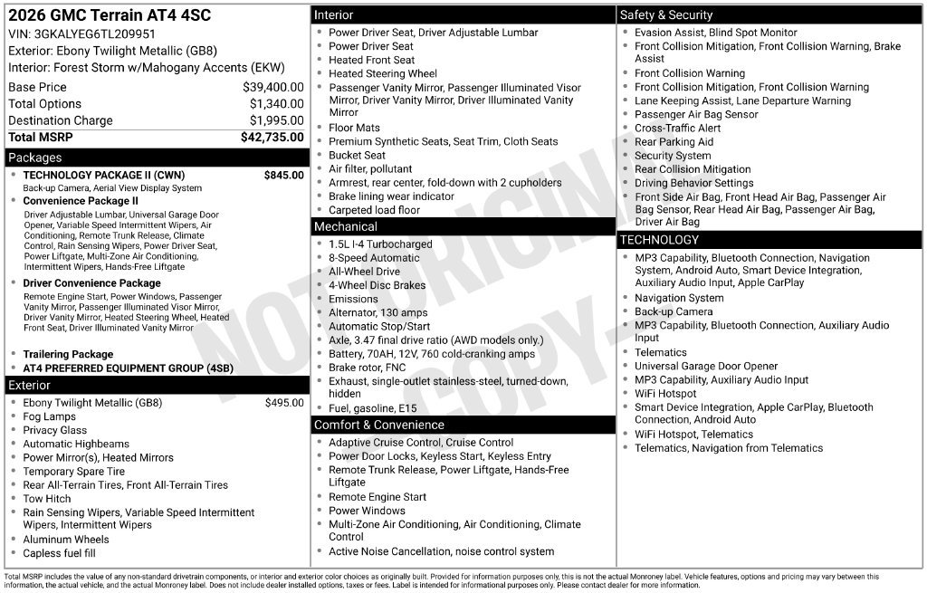 Used 2026 GMC Terrain AT4 w/ Technology Package II AWD/4WD image 6