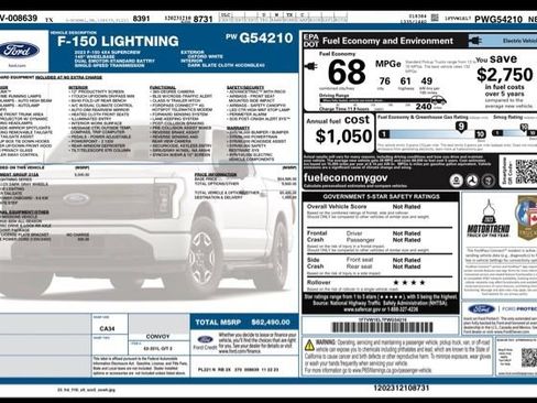 Used 2023 Ford F150 Lightning XLT w/ Equipment Group 312A High AWD/4WD image 33