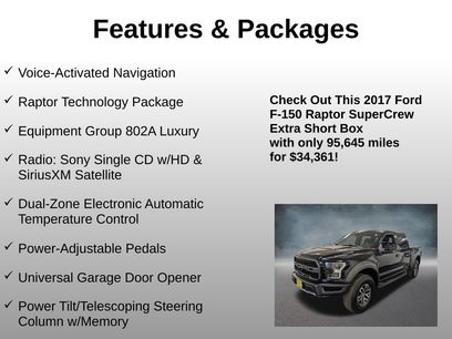 Certified 2017 Ford F150 Raptor w/ Equipment Group 802A Luxury