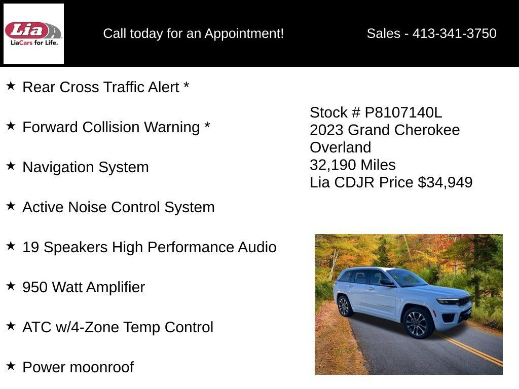 Certified 2023 Jeep Grand Cherokee Overland w/ Luxury Tech Group IV AWD/4WD image 16