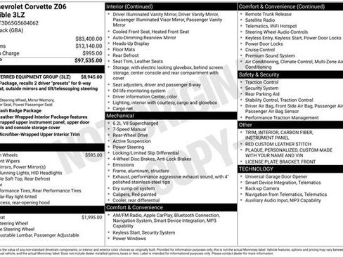 Used 2016 Chevrolet Corvette Z06 w/ 3LZ Preferred Equipment Group RWD image 35