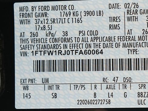 Used 2026 Ford F150 Raptor w/ Equipment Group 803A Raptor R AWD/4WD image 35