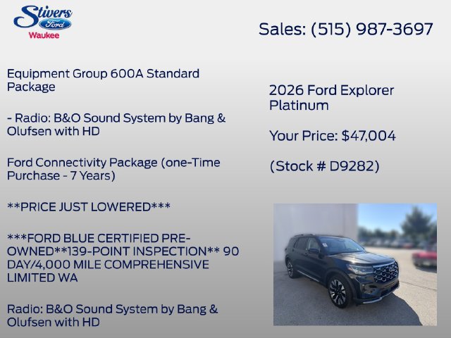 Used 2026 Ford Explorer Platinum w/ LUX Leather Package AWD/4WD image 16