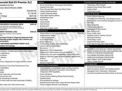 Used 2017 Chevrolet Bolt Premier w/ Driver Confidence II Package FWD image 2