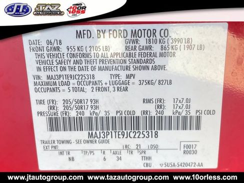 Used 2018 Ford EcoSport SE w/ SE Convenience Package FWD image 12