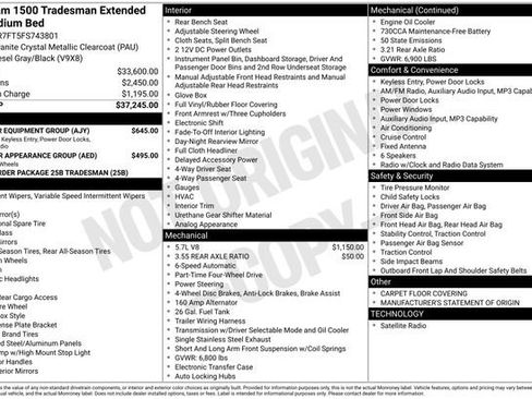 Used 2015 RAM 1500 Tradesman w/ Popular Equipment Group AWD/4WD image 15