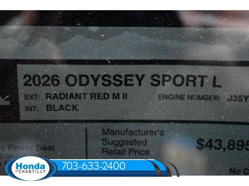 New 2026 Honda Odyssey Sport-L image 36