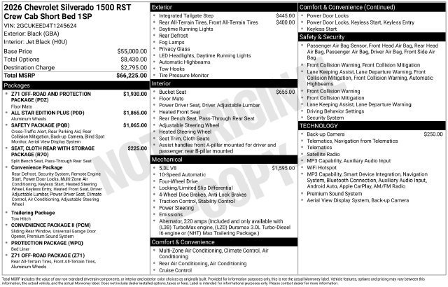 New 2026 Chevrolet Silverado 1500 RST AWD/4WD image 37