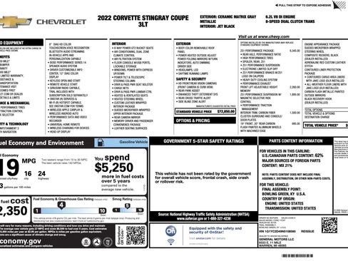 Used 2022 Chevrolet Corvette Stingray Premium Cpe w/ Z51 Performance Package image 27