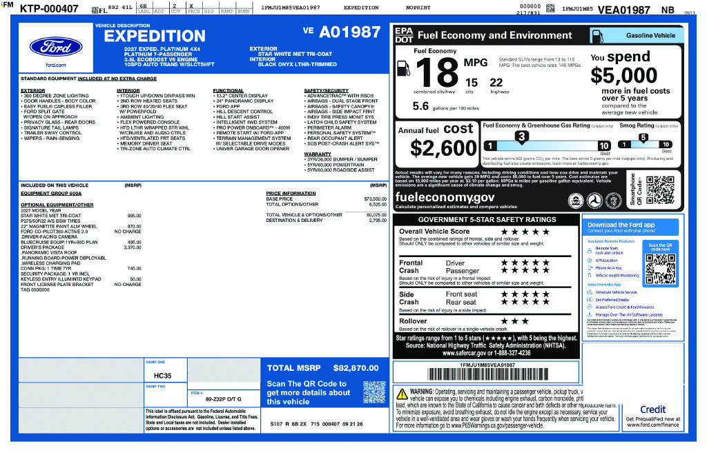 Used 2027 Ford Expedition Platinum w/ Driver's Package AWD/4WD image 10