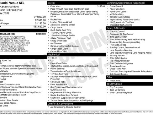 Used 2021 Hyundai Venue SEL w/ Premium Package FWD image 6