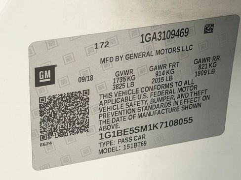Certified 2019 Chevrolet Cruze LT w/ LT Fleet Convenience Package FWD image 17