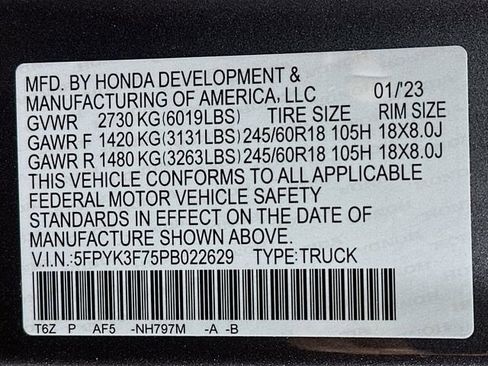 Certified 2023 Honda Ridgeline RTL-E image 34