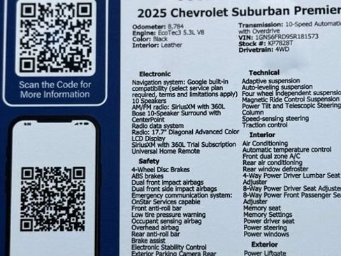Certified 2025 Chevrolet Suburban Premier AWD/4WD image 24