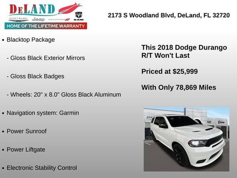 Used 2018 Dodge Durango R/T w/ Blacktop Package RWD image 2