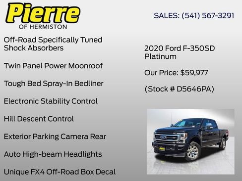 Used 2020 Ford F350 Platinum w/ FX4 Off-Road Package AWD/4WD image 12