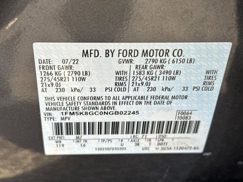 Certified 2022 Ford Explorer ST w/ Equipment Group 401A image 31