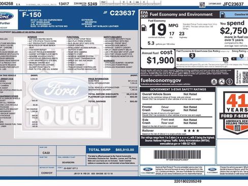 Used 2018 Ford F150 Platinum w/ Equipment Group 701A Luxury AWD/4WD image 35