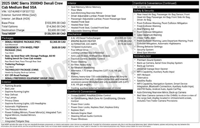 Certified 2025 GMC Sierra 3500 Denali w/ Denali Reserve Package AWD/4WD image 3