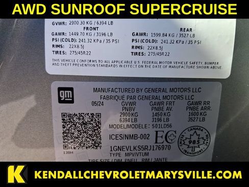 Used 2024 Chevrolet Traverse RS w/ LPO, Floor Liner Package AWD/4WD image 17