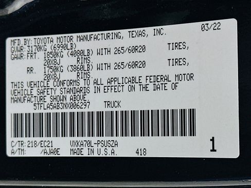 Used 2022 Toyota Tundra SR5 w/ TRD Sport Premium Package image 12