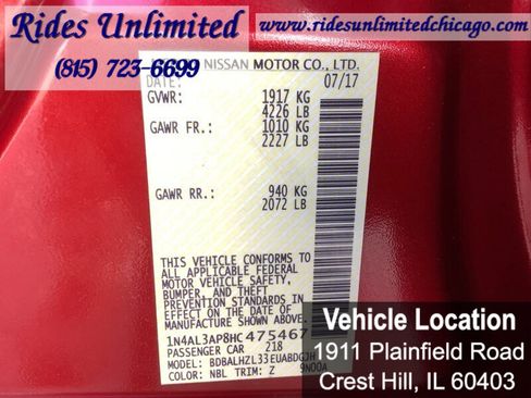 Used 2017 Nissan Altima 2.5 SR w/ Midnight Edition Package image 24