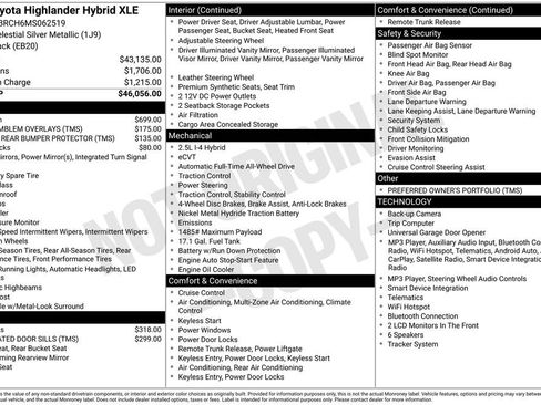 Used 2021 Toyota Highlander XLE AWD/4WD image 2
