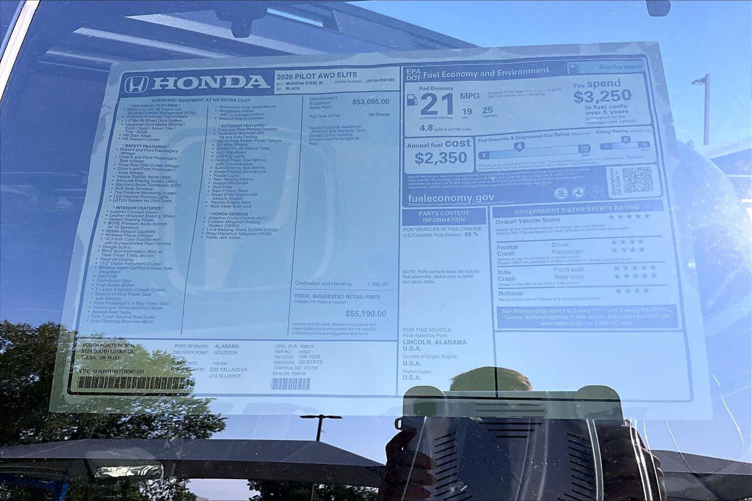 New 2026 Honda Pilot Elite image 22