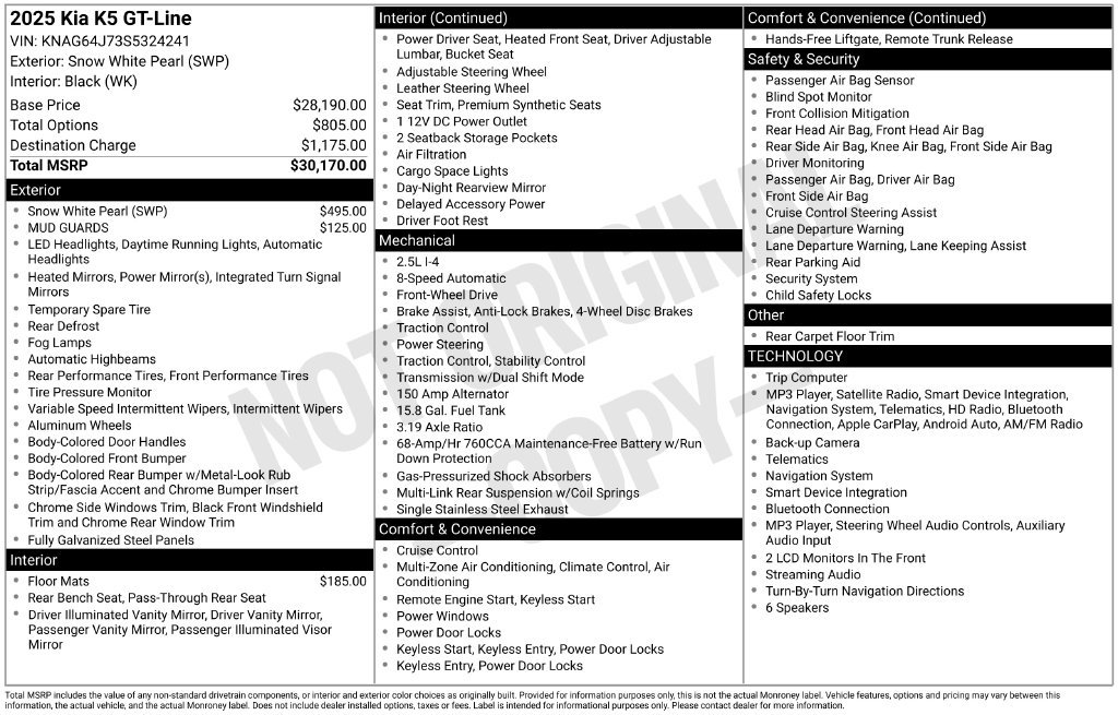 Used 2025 Kia K5 GT-Line FWD image 25