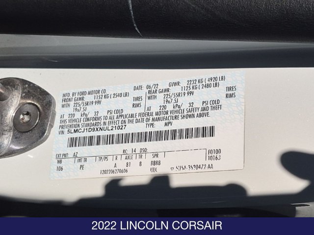 Used 2022 Lincoln Corsair AWD w/ Premium Package image 26