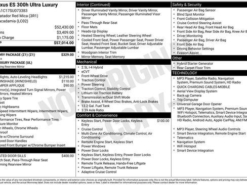 Used 2025 Lexus ES 300h Ultra Luxury w/ Accessory Package (Z1) FWD image 35