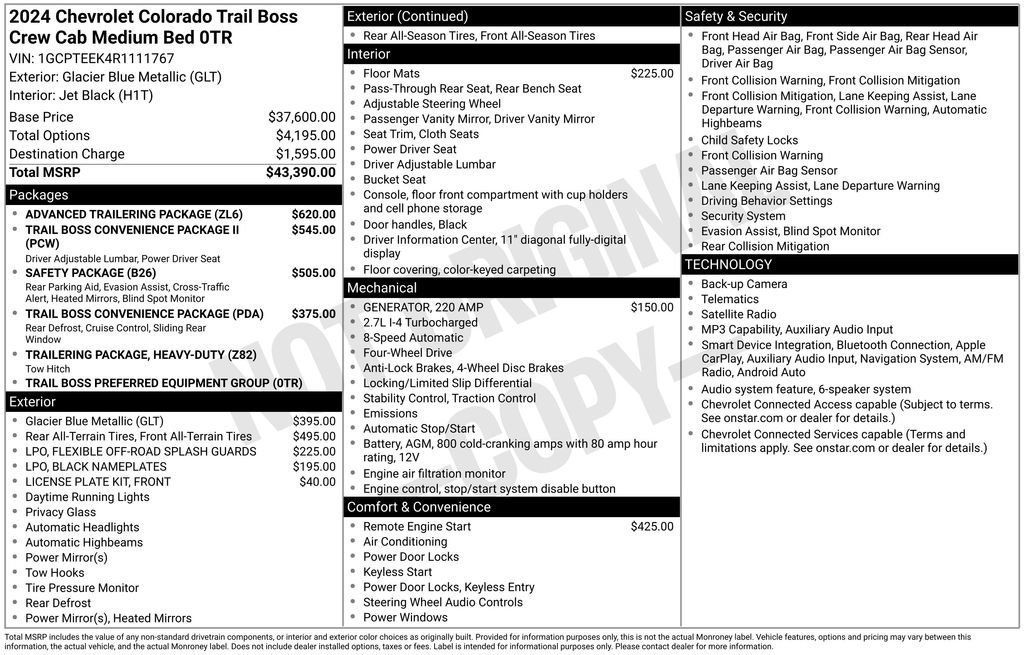 Certified 2024 Chevrolet Colorado Trail Boss w/ Advanced Trailering Package AWD/4WD image 45