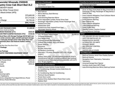 New 2026 Chevrolet Silverado 2500 High Country w/ Technology Package AWD/4WD image 34