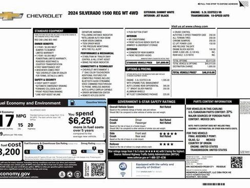 Used 2024 Chevrolet Silverado 1500 W/T w/ WT Fleet Convenience Package image 32