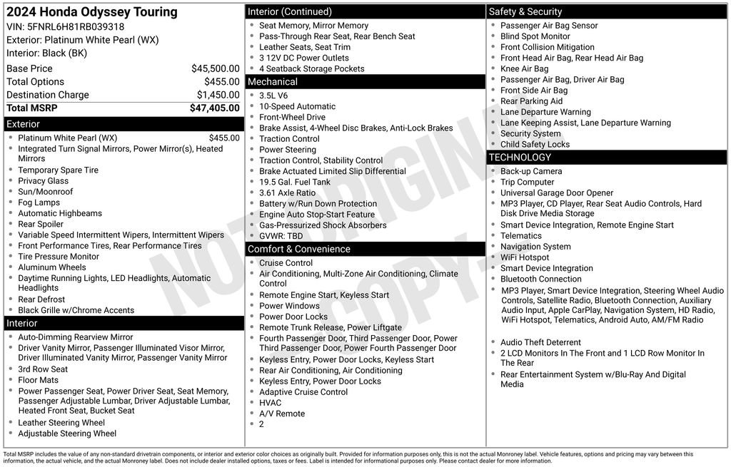 Used 2024 Honda Odyssey Touring image 38