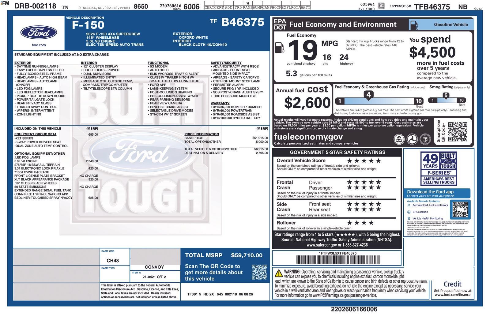 Used 2026 Ford F150 XLT w/ XLT Black Appearance Package AWD/4WD image 40